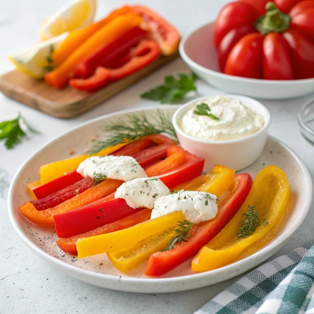 Bell Pepper Strips with Cream Cheese