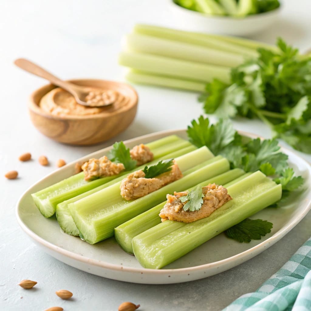 9.Celery Sticks with Peanut Butter