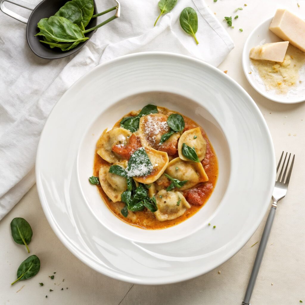 Spinach-Ricotta Tortellini with Tomato Butter