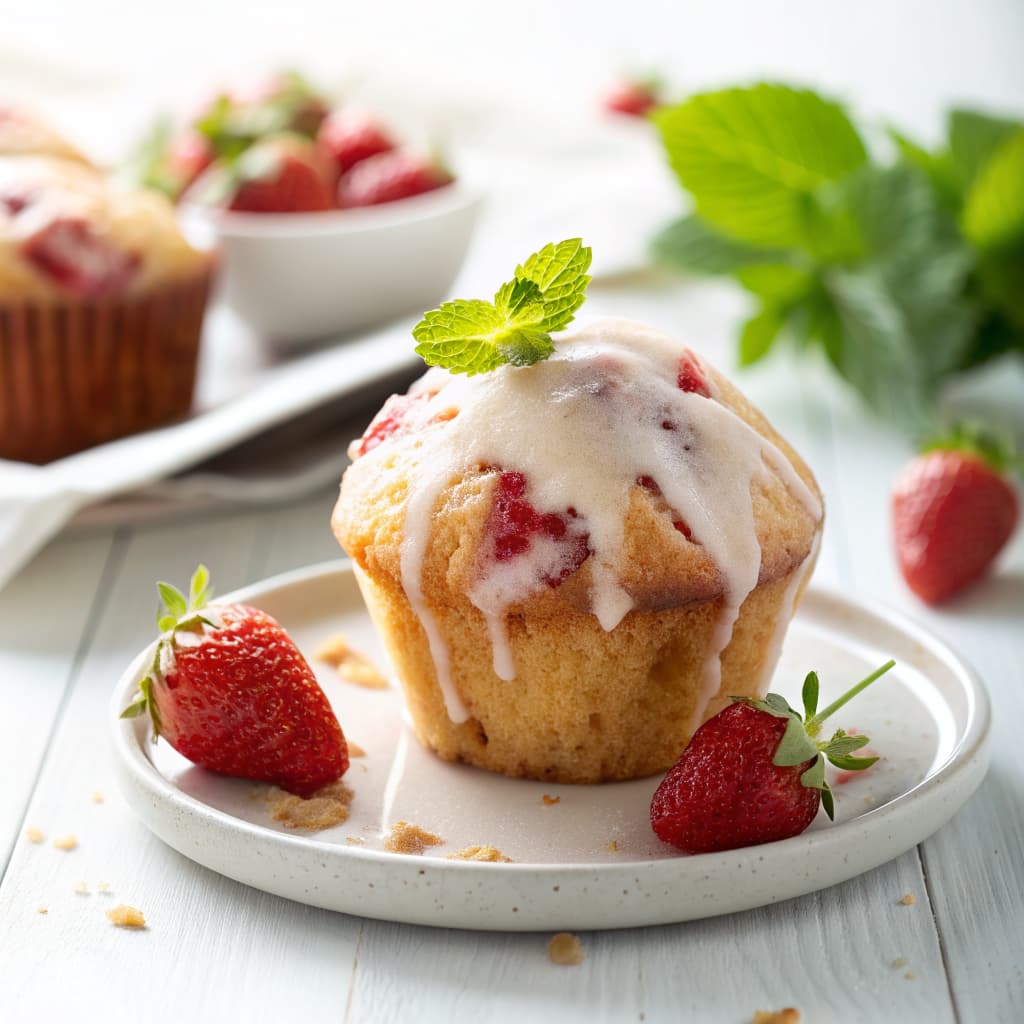 Glazed Strawberry Muffin Recipes