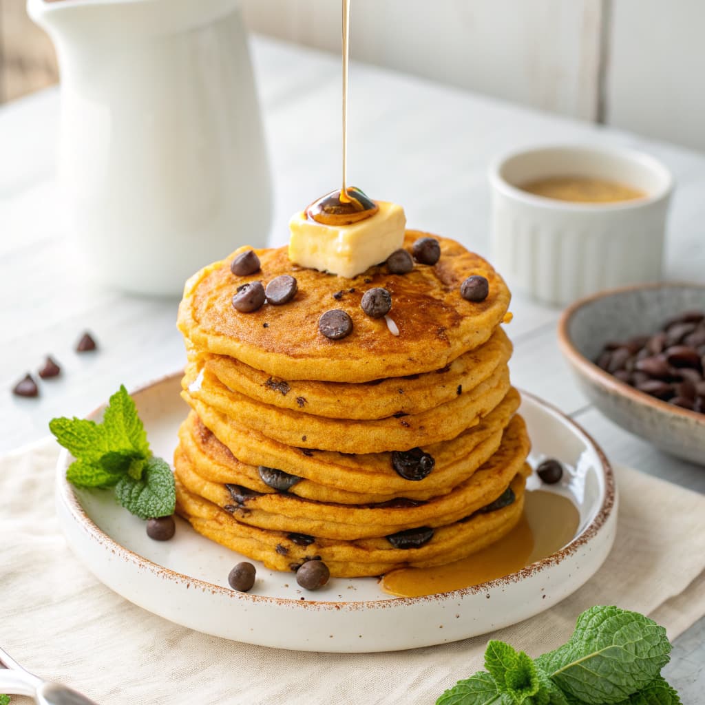 4. Chocolate Chip Pumpkin Pancakes