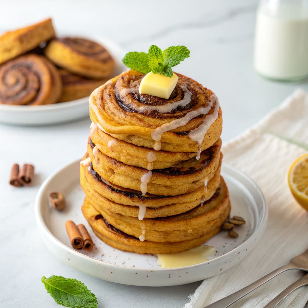 5. Cinnamon Roll Pumpkin Pancakes