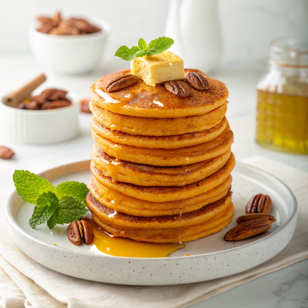 6. Maple Pecan Pumpkin Pancakes