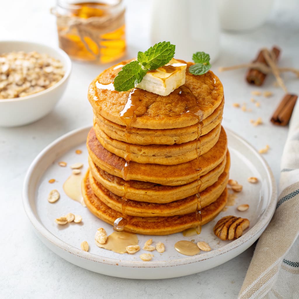 8. Oatmeal Pumpkin Pancakes